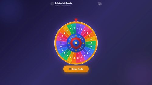 Tela do jogo Roleta do Alfabeto
